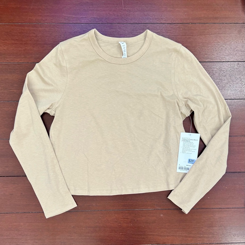 NWT Lululemon Size 8 Classic-Fit Cotton-Blend Long Sleeve